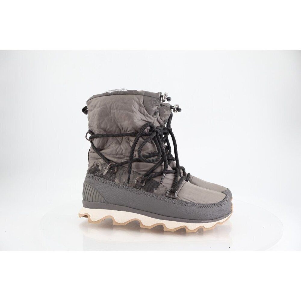 Sorel Kinetic Waterpoof Faux Fur Lined Boots Size 12 Gray Camo Lace Up